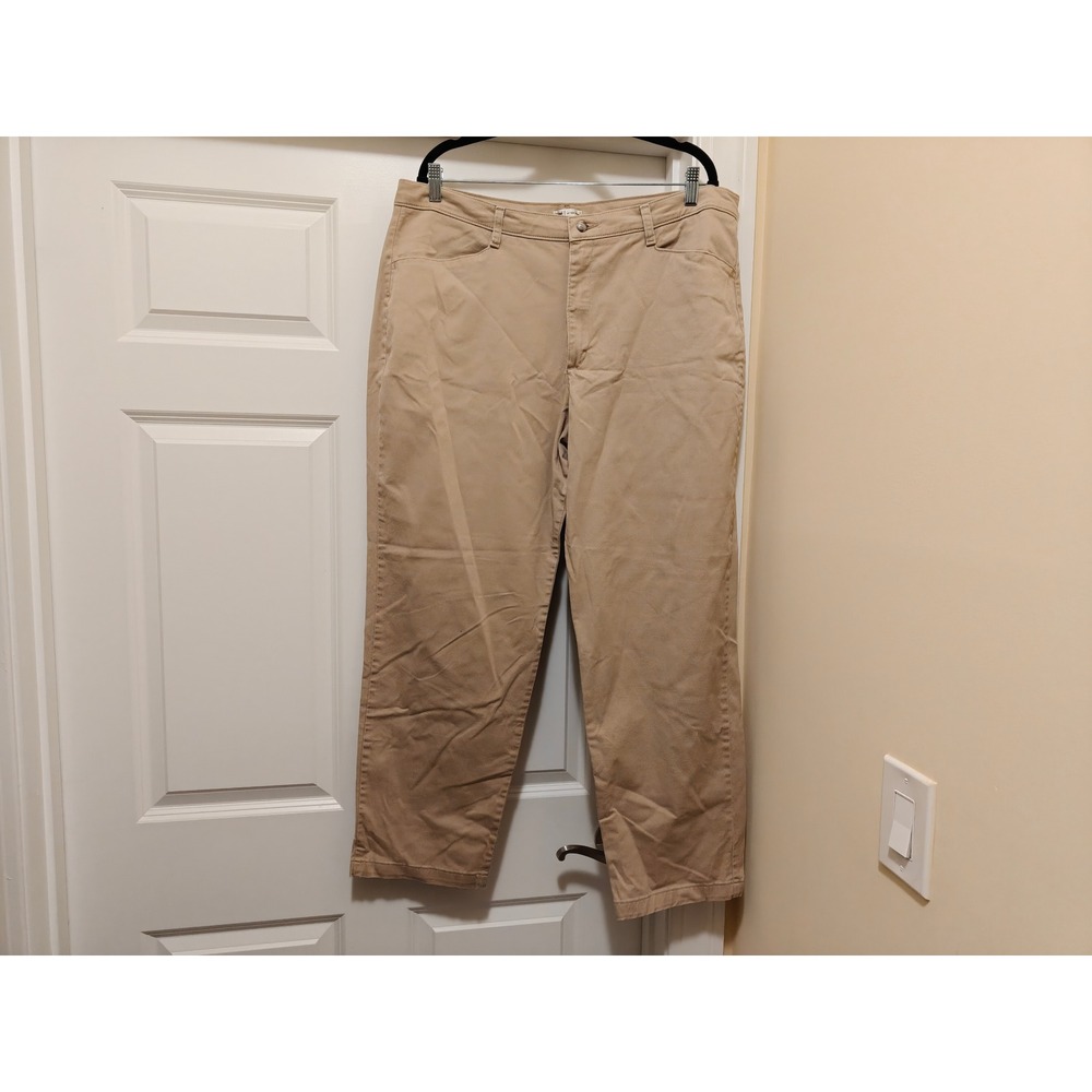 Lee At The Waist Womens 20W Medium Khaki Tan Chino Straight Leg Pants‎ 4851426